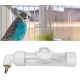Automatic Drinking Device for Parrots, Bite Pen Spout, Acrylic Safe Bird Drinking Bottle with Large Capacity for Small Medium Parrots for Bird Cage Accessories (White)