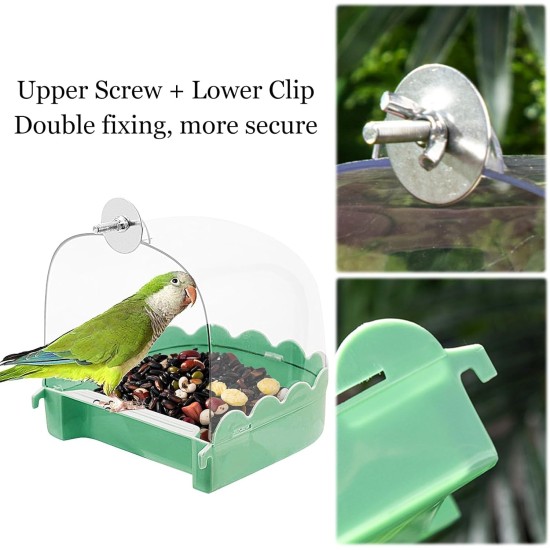Ayicheyl Bird Bath for Cage, 3-in-1 Bird Bath, Drinking Bird, Bird Feeder House, Bird Bath Cage with Hook, Transparent for Budgies, Canaries, Chicks, Lovebirds Ayicheyl Bird Bath for Cage, 3-in-1 Bird Bath, Drinking Bird, Bird Feeder House, Bird Bath Cage with Hook, Transparent for Budgies, Canaries, Chicks, Lovebirds