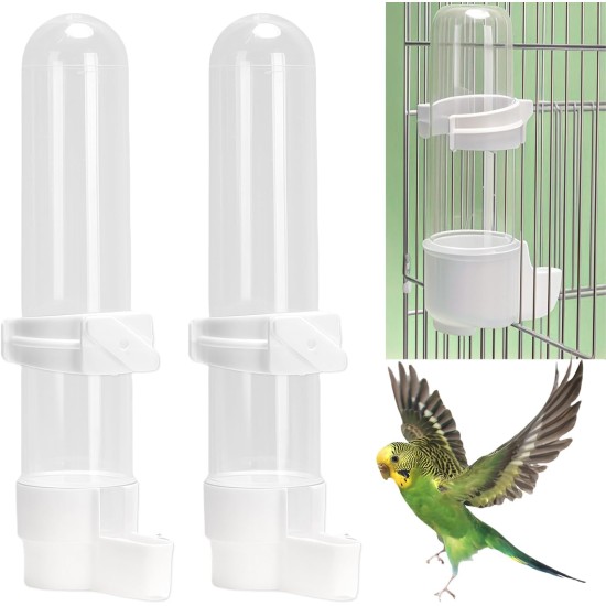 Bird Bath, Pack of 2 Automatic Bird Bath for Parrots, Budgies, Parakeets and Cockatiels, Bird Cage Bath with 120 ml Capacity (White) Bird Bath, Pack of 2 Automatic Bird Bath for Parrots, Budgies, Parakeets and Cockatiels, Bird Cage Bath with 120 ml Capacity (White)