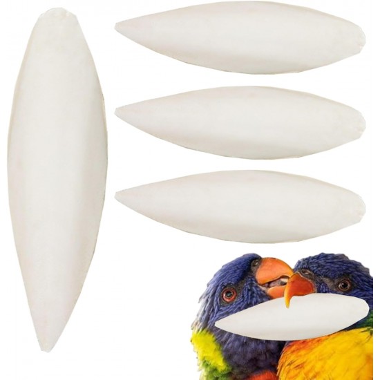 Bird Cuttle Bone, Natural Calcium Supplement, 4.72 x 2.36 in Nutritional Support, 4 Pieces Beak Sharpening Aid, Multi Birds Cuttles for Cockatiels, Parakeets, Conures, Budgies Bird Cuttle Bone, Natural Calcium Supplement, 4.72 x 2.36 in Nutritional Support, 4 Pieces Beak Sharpening Aid, Multi Birds Cuttles for Cockatiels, Parakeets, Conures, Budgies
