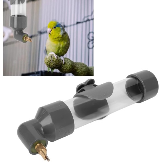 GLOGLOW Automatic Drinking Device for Parrots, Bite Pen Spout, Acrylic Safe Bird Drinking Bottle with Large Capacity for Small Medium Parrots for Bird Cage Accessories (Grey) GLOGLOW Automatic Drinking Device for Parrots, Bite Pen Spout, Acrylic Safe Bird Drinking Bottle with Large Capacity for Small Medium Parrots for Bird Cage Accessories (Grey)