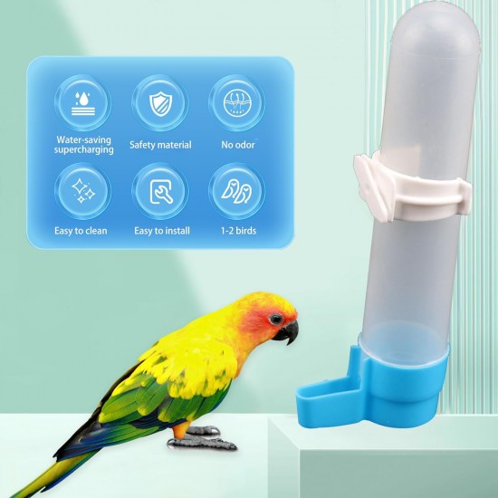 Pack of 2 Automatic Bird Baths for Parrots Budgies Parakeets Cockatiels Bird Cage Baths Hanging Water Bottle with 120 ml Capacity White (Blue) Pack of 2 Automatic Bird Baths for Parrots Budgies Parakeets Cockatiels Bird Cage Baths Hanging Water Bottle with 120 ml Capacity White (Blue)