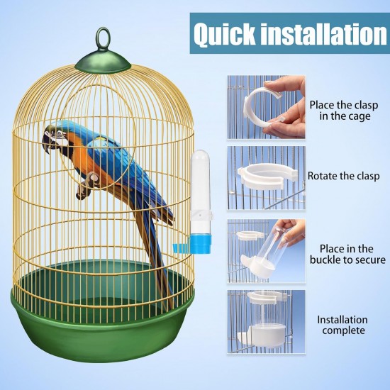 Pack of 2 Automatic Bird Baths for Parrots Budgies Parakeets Cockatiels Bird Cage Baths Hanging Water Bottle with 120 ml Capacity White (Blue) Pack of 2 Automatic Bird Baths for Parrots Budgies Parakeets Cockatiels Bird Cage Baths Hanging Water Bottle with 120 ml Capacity White (Blue)