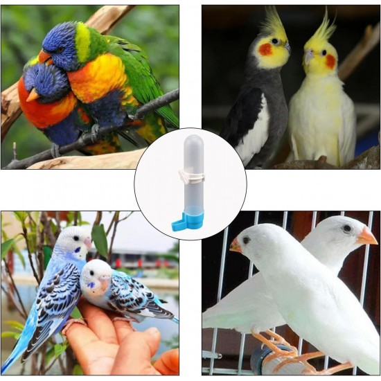 Pack of 2 Automatic Bird Baths for Parrots Budgies Parakeets Cockatiels Bird Cage Baths Hanging Water Bottle with 120 ml Capacity White (Blue) Pack of 2 Automatic Bird Baths for Parrots Budgies Parakeets Cockatiels Bird Cage Baths Hanging Water Bottle with 120 ml Capacity White (Blue)