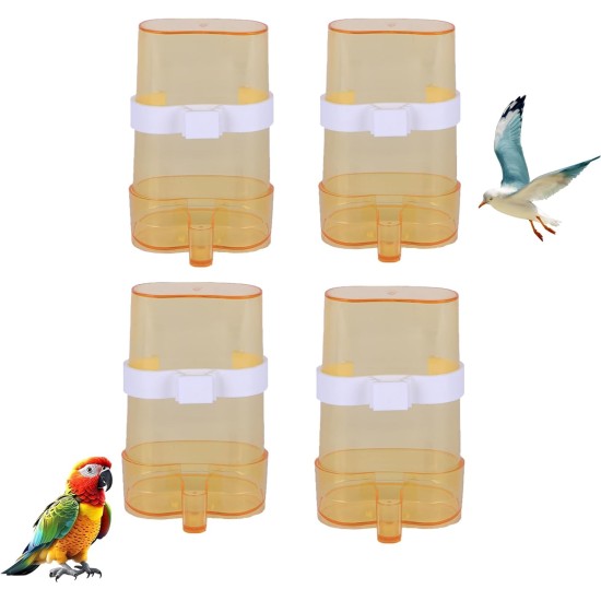 Pack of 4 Bird Water Dispensers, Liwein Automatic Birds Feeder, Water Dispenser, Plastic Birds Feeder, Birds Drinking Bottles, Feeding Bowl for Bird, Parrot, Pigeon, Bird Water Dispenser (Yellow) Pack of 4 Bird Water Dispensers, Liwein Automatic Birds Feeder, Water Dispenser, Plastic Birds Feeder, Birds Drinking Bottles, Feeding Bowl for Bird, Parrot, Pigeon, Bird Water Dispenser (Yellow)