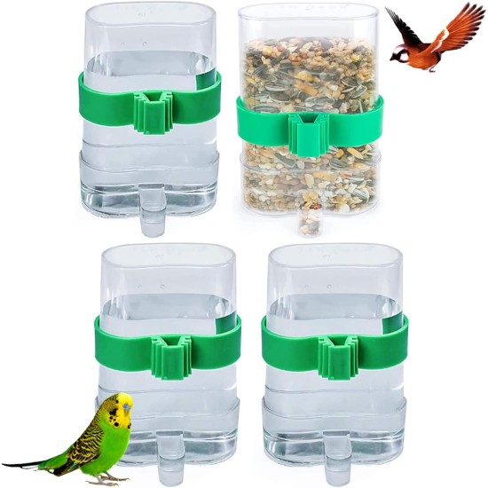 Pack of 4 Bird Water Dispensers, Liwein Automatic Birds Feeder, Water Dispenser, Plastic Birds Feeder, Birds Drinking Bottles, Feeding Bowl for Bird, Parrot, Pigeon, Bird Water Dispenser (Yellow) Pack of 4 Bird Water Dispensers, Liwein Automatic Birds Feeder, Water Dispenser, Plastic Birds Feeder, Birds Drinking Bottles, Feeding Bowl for Bird, Parrot, Pigeon, Bird Water Dispenser (Yellow)