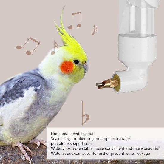 Qcwwy Bird Bath Automatic Parrot Drinker (White) Qcwwy Bird Bath Automatic Parrot Drinker (White)