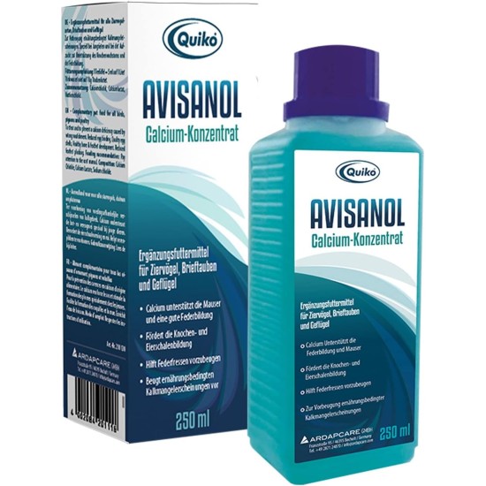 Quiko Avisanol Calcium-Konzentrat 500ml - Unterstützt den täglichen Kalkbedarf bei Ziervögeln Quiko Avisanol Calcium-Konzentrat 500ml - Unterstützt den täglichen Kalkbedarf bei Ziervögeln