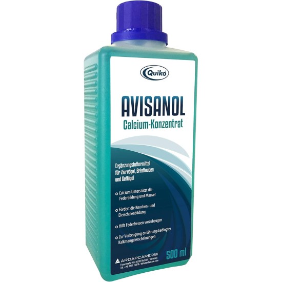 Quiko Avisanol Calcium-Konzentrat 500ml - Unterstützt den täglichen Kalkbedarf bei Ziervögeln Quiko Avisanol Calcium-Konzentrat 500ml - Unterstützt den täglichen Kalkbedarf bei Ziervögeln