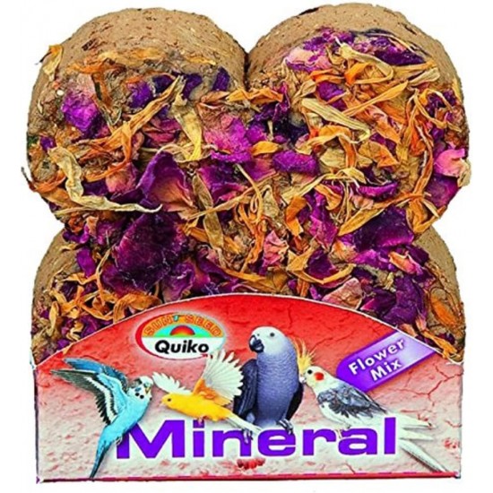Quiko Mineral-Flower Mix Stone for Birds 90 g - Feed-Complementary Pickstone on Clay Base with Flowers and Cereals Quiko Mineral-Flower Mix Stone for Birds 90 g - Feed-Complementary Pickstone on Clay Base with Flowers and Cereals