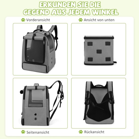 ALLSOPETS Bird Backpack, Lightweight and Breathable, Portable Parrot Carrier for Small Animals, with Stand, Adjustable Height and Viewing Window, Ideal for Travel (Anthracite Grey) ALLSOPETS Bird Backpack, Lightweight and Breathable, Portable Parrot Carrier for Small Animals, with Stand, Adjustable Height and Viewing Window, Ideal for Travel (Anthracite Grey)