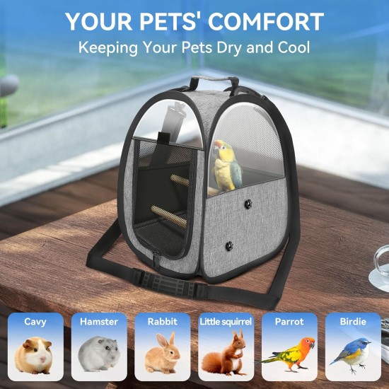 Akinerri Bird Travel Bag Small Bird Travel Bag Transparent Breathable Travel Cage Bird Cage Parrot Transport Box Includes Perch and Bottom Tray Akinerri Bird Travel Bag Small Bird Travel Bag Transparent Breathable Travel Cage Bird Cage Parrot Transport Box Includes Perch and Bottom Tray