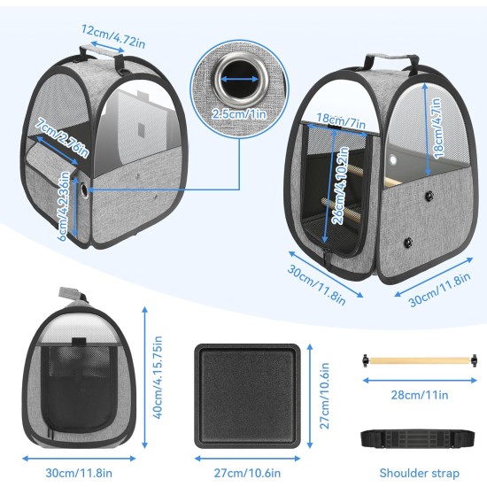 Akinerri Bird Travel Bag Small Bird Travel Bag Transparent Breathable Travel Cage Bird Cage Parrot Transport Box Includes Perch and Bottom Tray Akinerri Bird Travel Bag Small Bird Travel Bag Transparent Breathable Travel Cage Bird Cage Parrot Transport Box Includes Perch and Bottom Tray