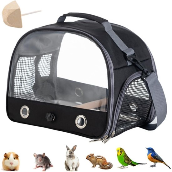 Backpack for Birds with Wooden Stick, Bird Carry Bag with Standing Bar and Stainless Steel Tray, Lightweight Backpack for Parrot, with Stainless Steel Tray and Standing Pole, for Parrots, Parakeets, 1 Backpack for Birds with Wooden Stick, Bird Carry Bag with Standing Bar and Stainless Steel Tray, Lightweight Backpack for Parrot, with Stainless Steel Tray and Standing Pole, for Parrots, Parakeets, 1