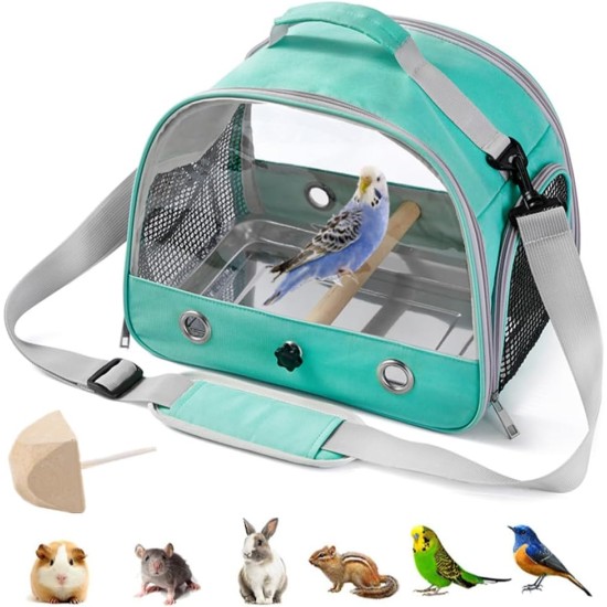 Backpack for Birds with Wooden Stick, Bird Carry Bag with Standing Bar and Stainless Steel Tray, Lightweight Backpack for Parrot, with Stainless Steel Tray and Standing Pole, for Parrots, Parakeets, 1 Backpack for Birds with Wooden Stick, Bird Carry Bag with Standing Bar and Stainless Steel Tray, Lightweight Backpack for Parrot, with Stainless Steel Tray and Standing Pole, for Parrots, Parakeets, 1