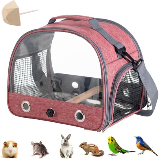 Backpack for Birds with Wooden Stick, Bird Carry Bag with Standing Bar and Stainless Steel Tray, Lightweight Backpack for Parrot, with Stainless Steel Tray and Standing Pole, for Parrots, Parakeets, 1 Backpack for Birds with Wooden Stick, Bird Carry Bag with Standing Bar and Stainless Steel Tray, Lightweight Backpack for Parrot, with Stainless Steel Tray and Standing Pole, for Parrots, Parakeets, 1