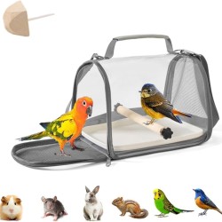 Bird Carrier Bag, Travel Carry Bag, Fully Transparent, 19.5 x 26 x 19 cm, Portable Bird Carrier with Plastic Shell, Wooden Pole, Travel Cage for Small Pets, 1 Molar Stone Bird Carrier Bag, Travel Carry Bag, Fully Transparent, 19.5 x 26 x 19 cm, Portable Bird Carrier with Plastic Shell, Wooden Pole, Travel Cage for Small Pets, 1 Molar Stone