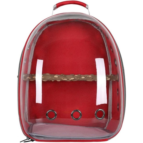 Bird Carrier, Bird Pet Parrot Carrier Cage Backpack Stands Wooden Travel Portable Breathable Bag, Bird Travel Cage, Lightweight Transparent Bird Travel Carrier, PVC Transparent Parrots Travel
