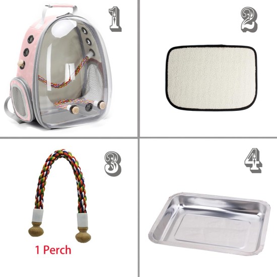 Bird Carrier for Travel, Transparent Bird Box with Metal Tray and Standing Pole for Parakeets, Parrots, Budgies, Cockatiels (Grey) Bird Carrier for Travel, Transparent Bird Box with Metal Tray and Standing Pole for Parakeets, Parrots, Budgies, Cockatiels (Grey)