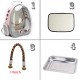 Bird Carrier for Travel, Transparent Bird Box with Metal Tray and Standing Pole for Parakeets, Parrots, Budgies, Cockatiels (Grey) Bird Carrier for Travel, Transparent Bird Box with Metal Tray and Standing Pole for Parakeets, Parrots, Budgies, Cockatiels (Grey)