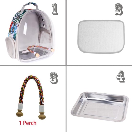 Bird Carrier for Travel, Transparent Bird Box with Metal Tray and Standing Pole for Parakeets, Parrots, Budgies, Cockatiels (Grey) Bird Carrier for Travel, Transparent Bird Box with Metal Tray and Standing Pole for Parakeets, Parrots, Budgies, Cockatiels (Grey)