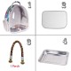 Bird Carrier for Travel, Transparent Bird Box with Metal Tray and Standing Pole for Parakeets, Parrots, Budgies, Cockatiels (Grey) Bird Carrier for Travel, Transparent Bird Box with Metal Tray and Standing Pole for Parakeets, Parrots, Budgies, Cockatiels (Grey)