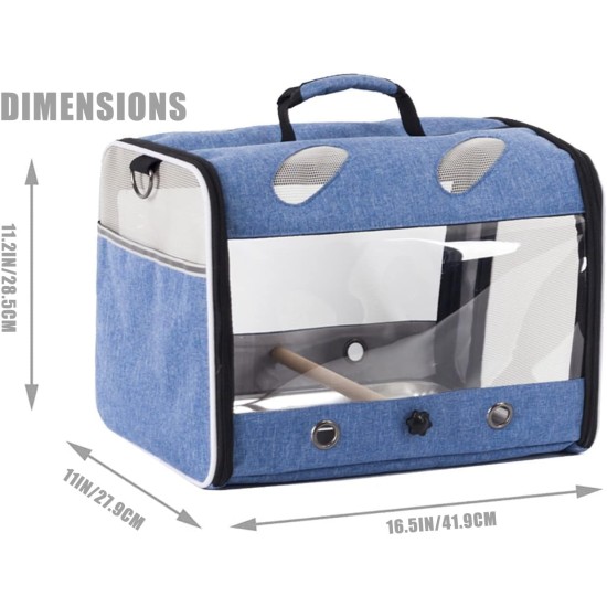 Bird Carrier for Travel, Transparent Bird Box with Metal Tray and Standing Pole for Parakeets, Parrots, Budgies, Cockatiels (Grey) Bird Carrier for Travel, Transparent Bird Box with Metal Tray and Standing Pole for Parakeets, Parrots, Budgies, Cockatiels (Grey)