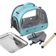 Bird Carry Bag with Standing Bar and Stainless Steel Tray, Portable Bird Cage, Pet Travel Bag for Parrots, Backpack for Birds with Wooden Stick, Small Pet Carry Bag, Bird Transport Box (Blue) Bird Carry Bag with Standing Bar and Stainless Steel Tray, Portable Bird Cage, Pet Travel Bag for Parrots, Backpack for Birds with Wooden Stick, Small Pet Carry Bag, Bird Transport Box (Blue)