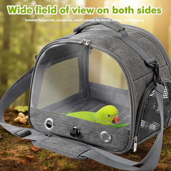 Bird Carry Bag with Standing Bar and Stainless Steel Tray, Portable Bird Cage, Pet Travel Bag for Parrots, Backpack for Birds with Wooden Stick, Small Pet Carry Bag, Bird Transport Box (Blue) Bird Carry Bag with Standing Bar and Stainless Steel Tray, Portable Bird Cage, Pet Travel Bag for Parrots, Backpack for Birds with Wooden Stick, Small Pet Carry Bag, Bird Transport Box (Blue)