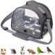 Bird Travel Carrier with Stainless Steel Tray, Lightweight, Breathable Parrot Cage with Removable Wooden Stand and Long Shoulder Strap, Bird Cages for Parakeets, Budgies, Grey Bird Travel Carrier with Stainless Steel Tray, Lightweight, Breathable Parrot Cage with Removable Wooden Stand and Long Shoulder Strap, Bird Cages for Parakeets, Budgies, Grey