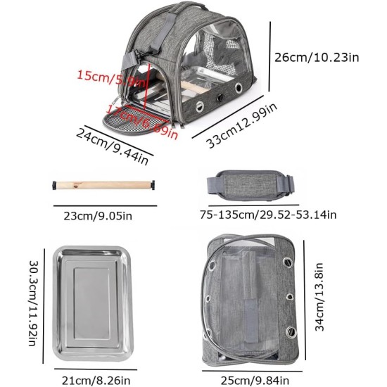Esforzarse Grey Bird Travel Carrier with Stand and Stainless Steel Tray, Transparent Breathable Travel Cage Portable for Small Birds Parrots Parakeets Cockatiels Cockatiels Cockatiels for Esforzarse Grey Bird Travel Carrier with Stand and Stainless Steel Tray, Transparent Breathable Travel Cage Portable for Small Birds Parrots Parakeets Cockatiels Cockatiels Cockatiels for