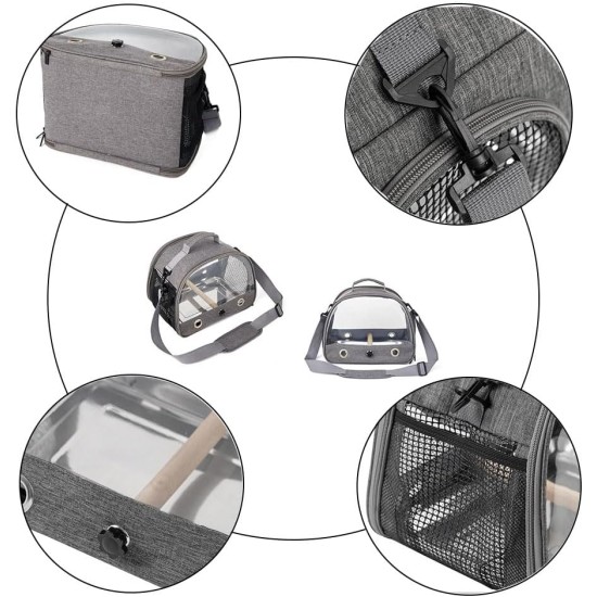 Esforzarse Grey Bird Travel Carrier with Stand and Stainless Steel Tray, Transparent Breathable Travel Cage Portable for Small Birds Parrots Parakeets Cockatiels Cockatiels Cockatiels for Esforzarse Grey Bird Travel Carrier with Stand and Stainless Steel Tray, Transparent Breathable Travel Cage Portable for Small Birds Parrots Parakeets Cockatiels Cockatiels Cockatiels for