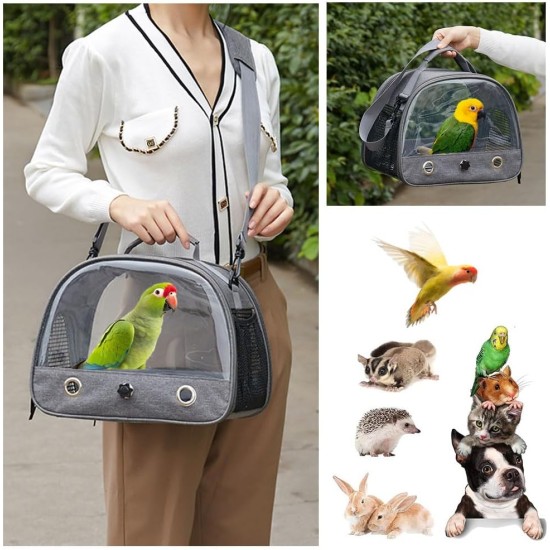 Esforzarse Grey Bird Travel Carrier with Stand and Stainless Steel Tray, Transparent Breathable Travel Cage Portable for Small Birds Parrots Parakeets Cockatiels Cockatiels Cockatiels for Esforzarse Grey Bird Travel Carrier with Stand and Stainless Steel Tray, Transparent Breathable Travel Cage Portable for Small Birds Parrots Parakeets Cockatiels Cockatiels Cockatiels for