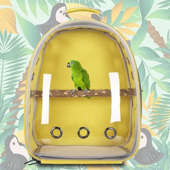 HEEPDD Pet Parrot Carrier Bird Travel Backpack, Space Capsule Transparent Bag Breathable Parro Portable Breathable Bag Pet Bird Lightweight Travel Cage with Stand Bar (Yellow) HEEPDD Pet Parrot Carrier Bird Travel Backpack, Space Capsule Transparent Bag Breathable Parro Portable Breathable Bag Pet Bird Lightweight Travel Cage with Stand Bar (Yellow)
