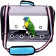 IDAS Bird Travel Cage, Lightweight Transparent Bird Travel Carrier, Transparent Parrot Travel Cage Made of PVC, Breathable Pet Birds Bag Backpack with Shoulder Strap and Wooden Stick Stand (Blue) IDAS Bird Travel Cage, Lightweight Transparent Bird Travel Carrier, Transparent Parrot Travel Cage Made of PVC, Breathable Pet Birds Bag Backpack with Shoulder Strap and Wooden Stick Stand (Blue)