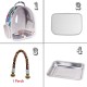 Interfashioner® Bird Carrier for Travel, Transparent Bird Box with Metal Tray and Standing Pole for Parakeets, Parrots, Budgies, Cockatiels (Grey) Interfashioner® Bird Carrier for Travel, Transparent Bird Box with Metal Tray and Standing Pole for Parakeets, Parrots, Budgies, Cockatiels (Grey)