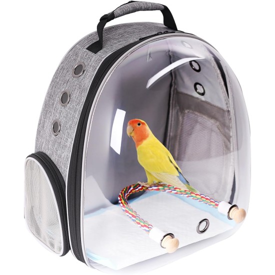 Interfashioner® Bird Travel Bag for Parakeets, Parrots, Cockatiels, Small Birds, Bird Travel Bag with Metal Tray and Standing Pole (Blue) Interfashioner® Bird Travel Bag for Parakeets, Parrots, Cockatiels, Small Birds, Bird Travel Bag with Metal Tray and Standing Pole (Blue)