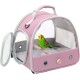 Interfashioner® Small Bird Carrier Portable Bird Cage for Parrots Parakeets Budgies Cockatiels with Soft Mat and Wooden Perch (Black)