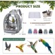 PETCUTE Multifunctional Backpack for Birds with Wooden Stick, Lightweight Carrier Bird Transport Bag, Parrots Travel Backpack with Stainless Steel Tray and Stand, Bird Transport Box - Blue PETCUTE Multifunctional Backpack for Birds with Wooden Stick, Lightweight Carrier Bird Transport Bag, Parrots Travel Backpack with Stainless Steel Tray and Stand, Bird Transport Box - Blue