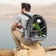 PETCUTE Multifunctional Backpack for Birds with Wooden Stick, Lightweight Carrier Bird Transport Bag, Parrots Travel Backpack with Stainless Steel Tray and Stand, Bird Transport Box - Blue PETCUTE Multifunctional Backpack for Birds with Wooden Stick, Lightweight Carrier Bird Transport Bag, Parrots Travel Backpack with Stainless Steel Tray and Stand, Bird Transport Box - Blue