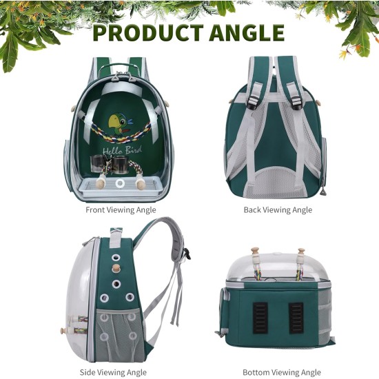 PETCUTE Multifunctional Backpack for Birds with Wooden Stick, Lightweight Carrier Bird Transport Bag, Parrots Travel Backpack with Stainless Steel Tray and Stand, Bird Transport Box - Blue PETCUTE Multifunctional Backpack for Birds with Wooden Stick, Lightweight Carrier Bird Transport Bag, Parrots Travel Backpack with Stainless Steel Tray and Stand, Bird Transport Box - Blue