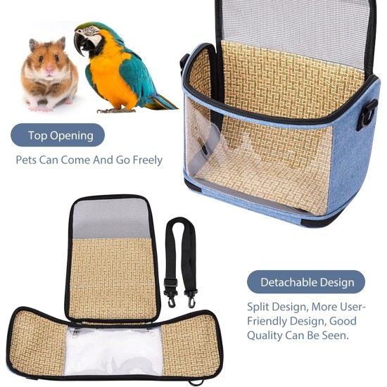 Parrot Carry Bag for Birds, Parrot Backpack, Breathable Bird Transport Bag, Transport Box, Lightweight Transparent PVC Bird Travel Cage with Shoulder Strap and Integrated Safety Belt Parrot Carry Bag for Birds, Parrot Backpack, Breathable Bird Transport Bag, Transport Box, Lightweight Transparent PVC Bird Travel Cage with Shoulder Strap and Integrated Safety Belt
