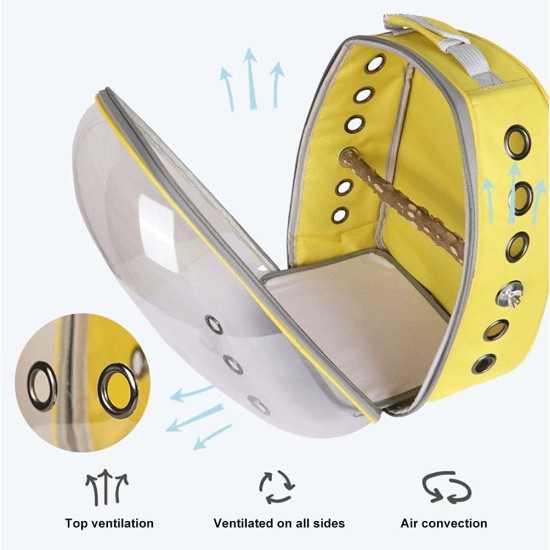 Pet Parrot Bird Carrier Rucksack, Bubble Bird Travel Tragbarer, Atmungsaktiver Rucksack mit Stehbarsch-Futternapf Pet Parrot Space Capsule Transparenter Rucksack (grau) Pet Parrot Bird Carrier Rucksack, Bubble Bird Travel Tragbarer, Atmungsaktiver Rucksack mit Stehbarsch-Futternapf Pet Parrot Space Capsule Transparenter Rucksack (grau)