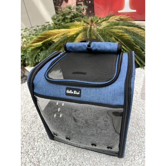 SOLAPOLLO Breathable Parrot Bag Budgie Outdoor Backpack Lightweight and Portable Waterproof Bird Travel Backpack Wide View and Shade Cat Backpack for Hiking, Blue SOLAPOLLO Breathable Parrot Bag Budgie Outdoor Backpack Lightweight and Portable Waterproof Bird Travel Backpack Wide View and Shade Cat Backpack for Hiking, Blue