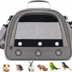 SOLAPOLLO Parrot Carrier Bag Breathable Hamster Travel Bag Outdoor Rabbit Hedgehog Bird Portable Handbag (Grey) SOLAPOLLO Parrot Carrier Bag Breathable Hamster Travel Bag Outdoor Rabbit Hedgehog Bird Portable Handbag (Grey)