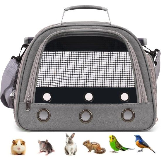 SOLAPOLLO Parrot Carrier Bag Breathable Hamster Travel Bag Outdoor Rabbit Hedgehog Bird Portable Handbag (Grey) SOLAPOLLO Parrot Carrier Bag Breathable Hamster Travel Bag Outdoor Rabbit Hedgehog Bird Portable Handbag (Grey)