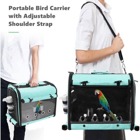 SUERTREE Bird Carrier Bag, Bird Travel Cage with Stand, Small Bird Carrier for Parrot, Portable Bird Carrier Travel Bag, Pet Transparent Breathable Travel Cage SUERTREE Bird Carrier Bag, Bird Travel Cage with Stand, Small Bird Carrier for Parrot, Portable Bird Carrier Travel Bag, Pet Transparent Breathable Travel Cage