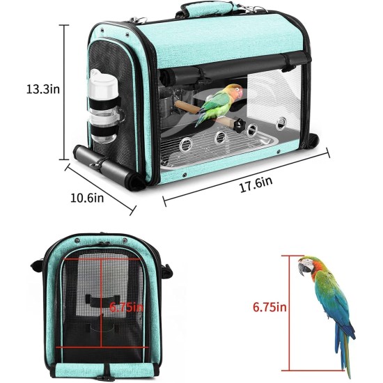 SUERTREE Bird Carrier Bag, Bird Travel Cage with Stand, Small Bird Carrier for Parrot, Portable Bird Carrier Travel Bag, Pet Transparent Breathable Travel Cage SUERTREE Bird Carrier Bag, Bird Travel Cage with Stand, Small Bird Carrier for Parrot, Portable Bird Carrier Travel Bag, Pet Transparent Breathable Travel Cage