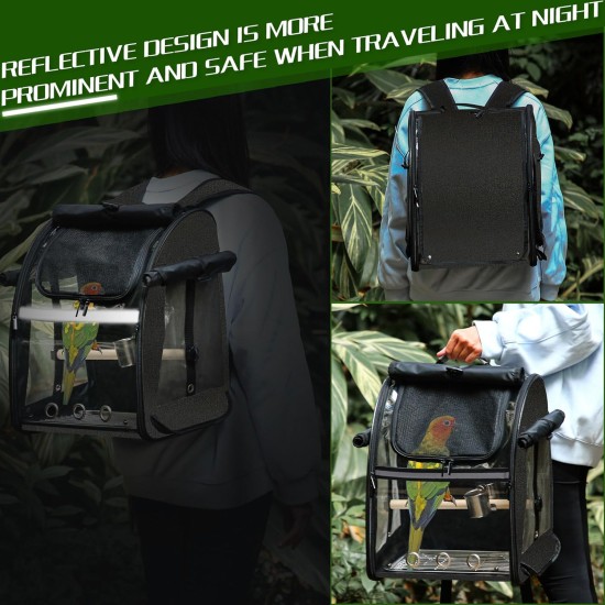 SUERTREE Bird Carrier Bag with Indestructible Stainless Steel Mesh, Bird Travel Cage with Stand, Easy Clean Backpack for Parrot, Portable Bird Travel Bag, Pet Breathable Travel Cage, Pink SUERTREE Bird Carrier Bag with Indestructible Stainless Steel Mesh, Bird Travel Cage with Stand, Easy Clean Backpack for Parrot, Portable Bird Travel Bag, Pet Breathable Travel Cage, Pink