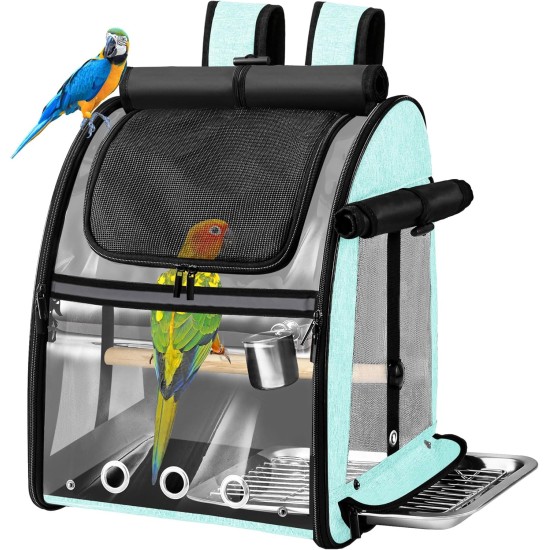 SUERTREE Bird Carrier Bag with Indestructible Stainless Steel Mesh, Bird Travel Cage with Stand, Easy Clean Backpack for Parrot, Portable Bird Travel Bag, Pet Breathable Travel Cage, Pink SUERTREE Bird Carrier Bag with Indestructible Stainless Steel Mesh, Bird Travel Cage with Stand, Easy Clean Backpack for Parrot, Portable Bird Travel Bag, Pet Breathable Travel Cage, Pink